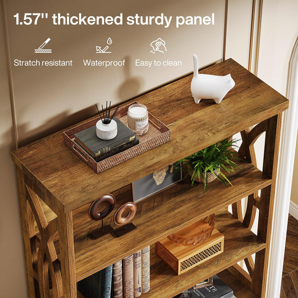 6-Tier Industrial Bookshelf, 71" Tall Freestanding Bookcase