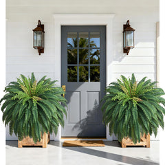 Large Artificial Boston Fern – UV Resistant Faux Fern for Outdoor & Indoor Decor