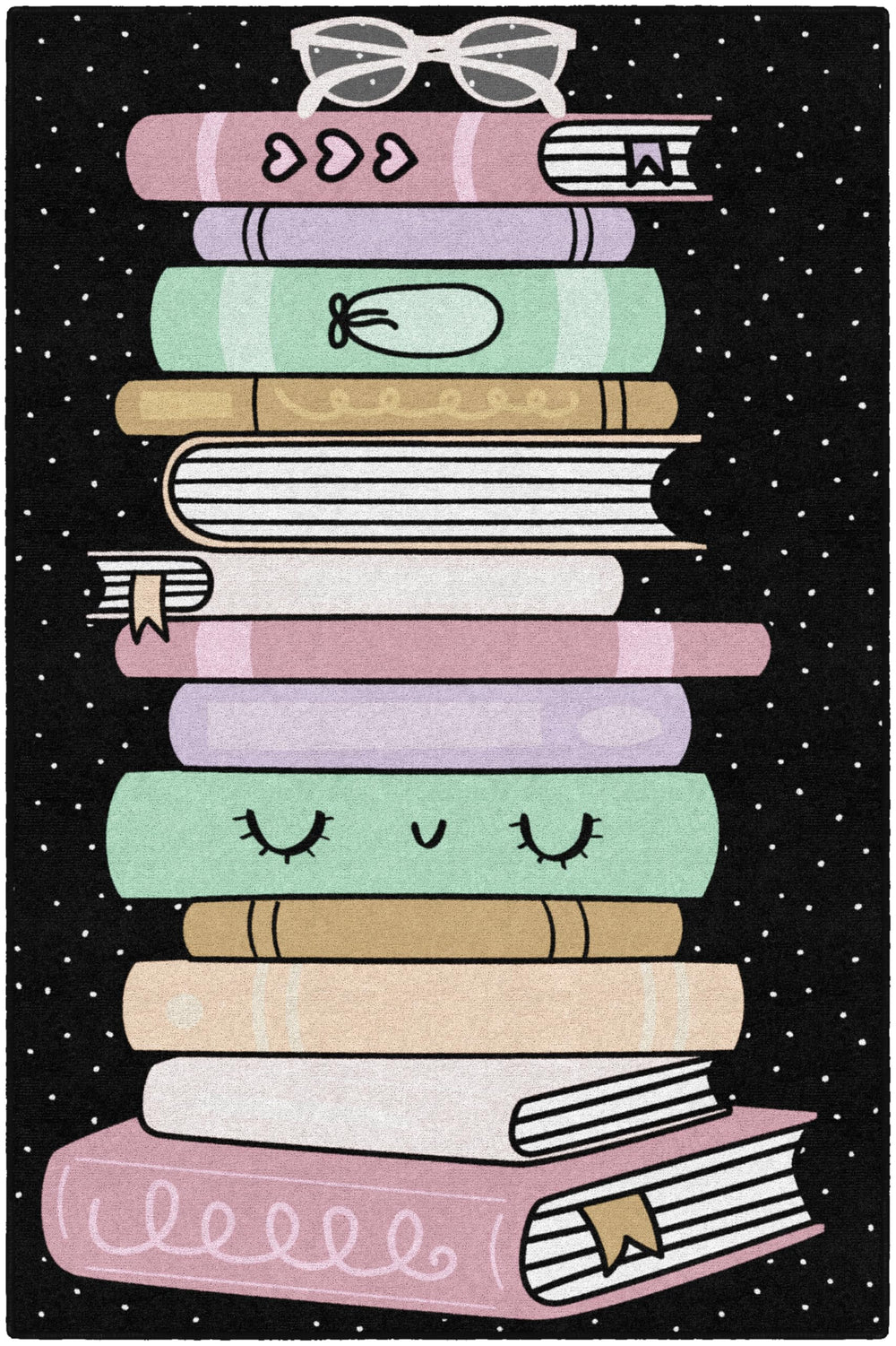 Stack of Books Educational Area Rug for Kids