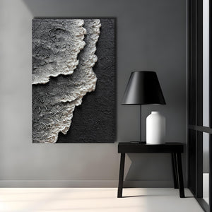 24x36" Hand-Painted 3D Texture Abstract Sea Wave Oil Painting – Modern Minimalist Canvas Wall Art