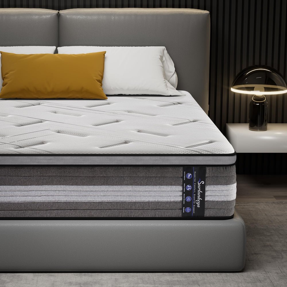14 Inch Hybrid Mattress – Euro Top, Memory Foam & Pocketed Springs