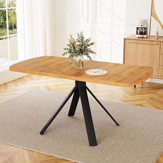 Extendable Dining Table Set for 6 with Upholstered Chairs