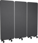 3-Panel Foldable Room Divider with Wheels, 71"W x 66"H