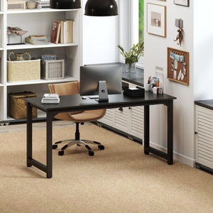 63-Inch Large Office Computer Desk with Steel Frame