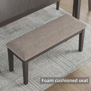 6-Piece Transitional Dining Table Set with Bench