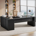 78" L-Shaped Executive Desk with Drawers and Storage