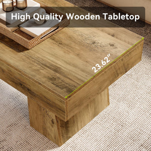 Farmhouse Rectangular Coffee Table – 47 Inch MDF Living Room Center Table