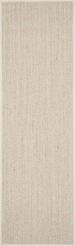 Marble Sisal Runner Rug 2'6" x 22' – Flat Woven with Fabric Border