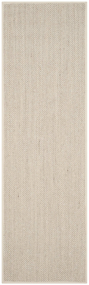 Marble Sisal Runner Rug 2'6" x 22' – Flat Woven with Fabric Border