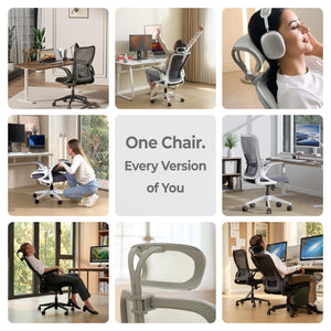 Foldable Ergonomic Mesh Office Chair with Flip-Up Arms