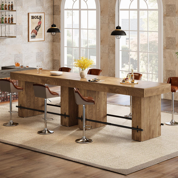 62.2" Industrial Counter Height Bar Table