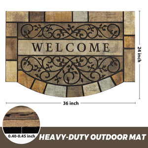 Heavy-Duty Rubber Outdoor Welcome Mat 24x36