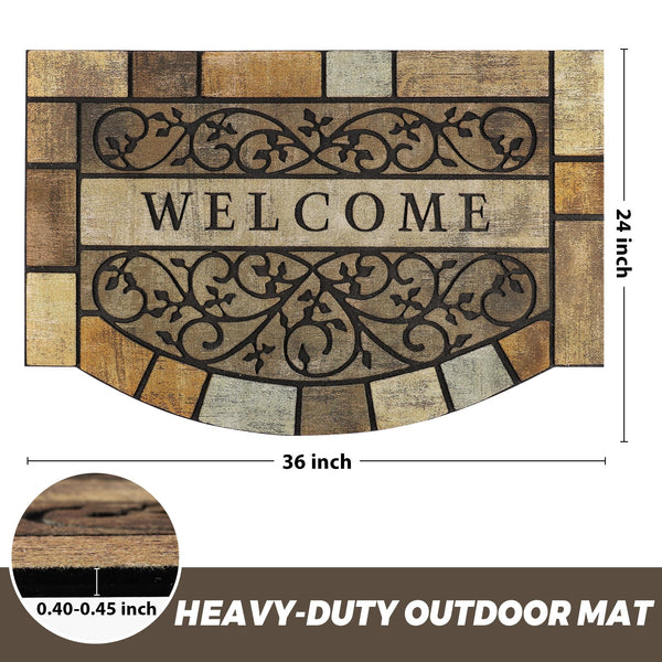 Heavy-Duty Rubber Outdoor Welcome Mat 24x36