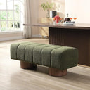 50" Chenille Fabric Upholstered Dining Bench for 2