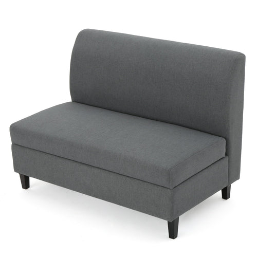 Fabric Storage Loveseat with Hidden Storage - Charcoal