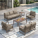 7-Seat Aluminum Outdoor Sectional Patio Set with Coffee Table