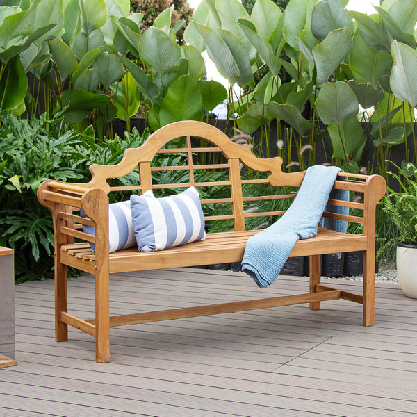 5-Foot Teak Wood Outdoor Bench – Lutyens Style