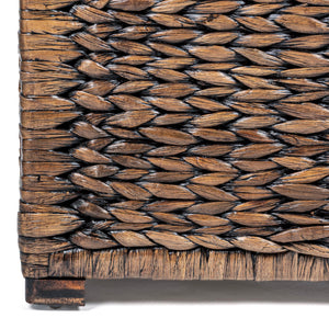 Handwoven Water Hyacinth Storage Trunk with Removable Lid