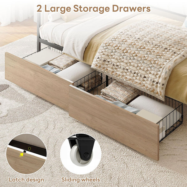 Twin Daybed with Storage Drawers & Charging Station