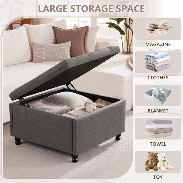 Square Storage Ottoman Coffee Table