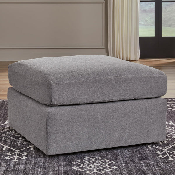Square Oversized Accent Ottoman – Stain Resistant, Gray