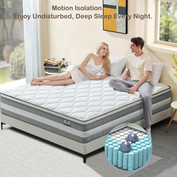 Hybrid Pillow Top Mattress – Gel Memory Foam & Pocketed Spring