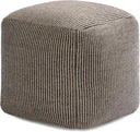 Square Pouf Ottoman Footrest – Cotton Polyester Floor Seating