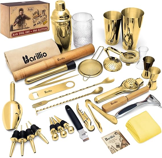 32-Piece Stainless Steel Bartender Kit