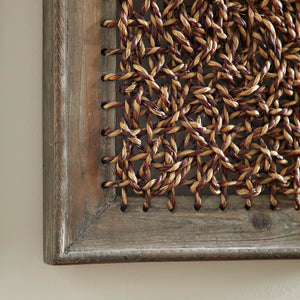 Wood & Rattan Abstract Wall Decor Set of 2
