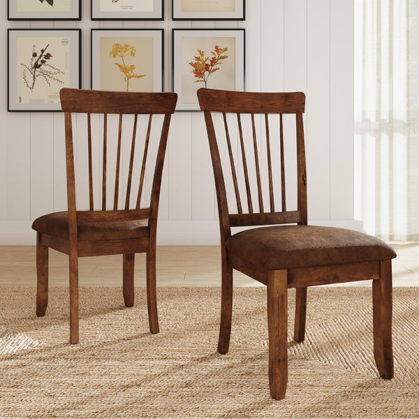 Spindle Back Dining Chairs Set of 2 with Upholstered Microfiber Seat