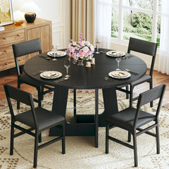 Round Dining Table Set with Upholstered Chairs