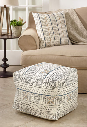Abstract Design Mudcloth Pouf
