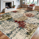 9x12 Abstract Area Rug – Washable, Non-Slip, Low Pile Polyester Carpet