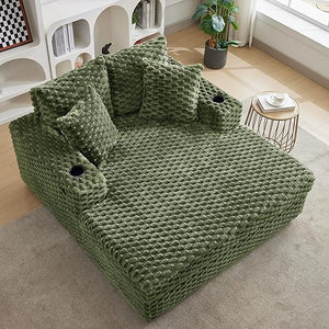 Oversized Chaise Lounge with Cup Holders & USB Ports