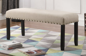 Fabric Dining Bench with Nailhead Trim