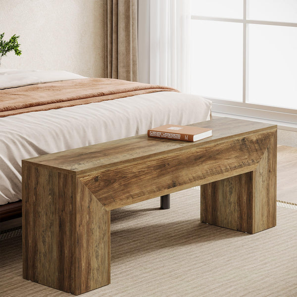 47" Farmhouse Wooden Entryway Bench