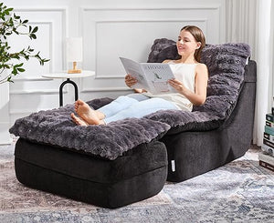 Floor Sofa Couch with Ottoman & Footrest