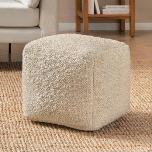 Square Pouf Ottoman Footrest – Decorative Floor Seating