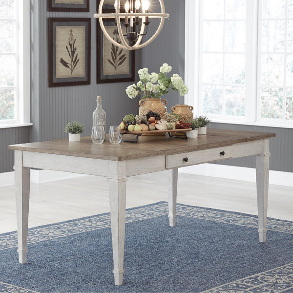 Farmhouse Rectangular Dining Table with Storage