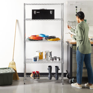 5-Shelf Adjustable Heavy Duty Steel Wire Storage Rack