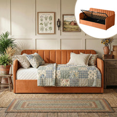 Twin Velvet Daybed with Gas-Lift Storage