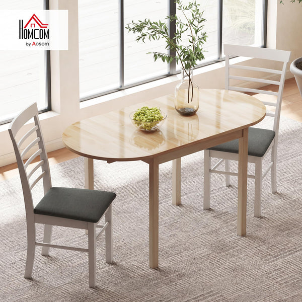 Drop Leaf Dining Table – Solid Wood, Seats 4–6