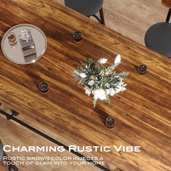 63-Inch Counter Height Bar Table with Metal Footrest