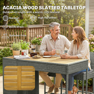 5-Piece Outdoor Bar Set with High Top Table and 4 Barstools