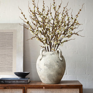 Rustic Terracotta Ceramic Vase with Handles