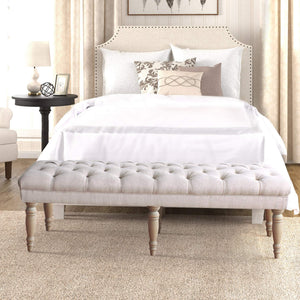 Large Tufted Upholstered Bench