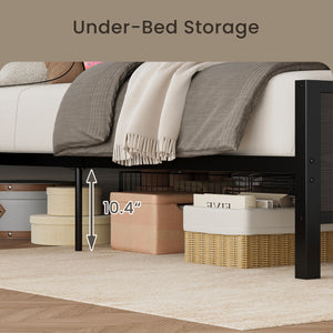 Twin Bed Frame with Storage Drawers, LED Lights & Charging Station