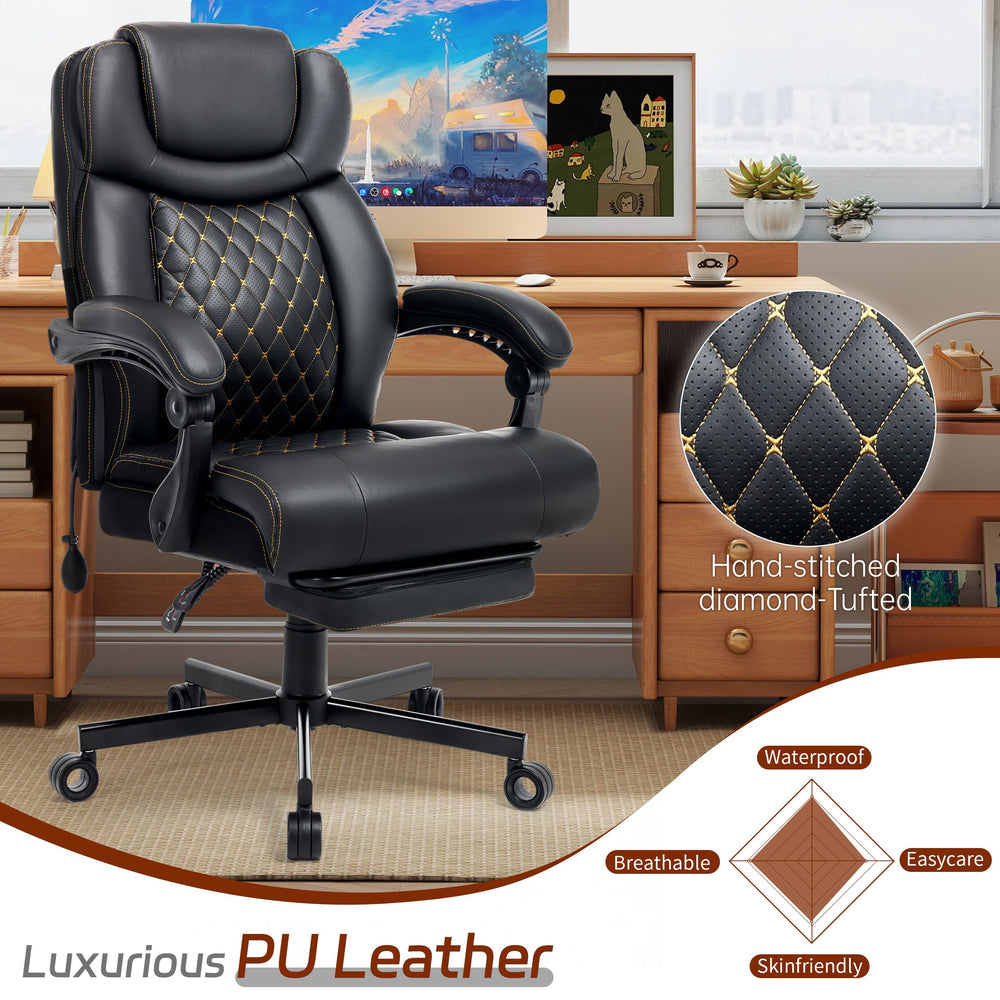 Big and Tall Reclining Office Chair 600 lbs – High Back Ergonomic with Lumbar Support & Footrest