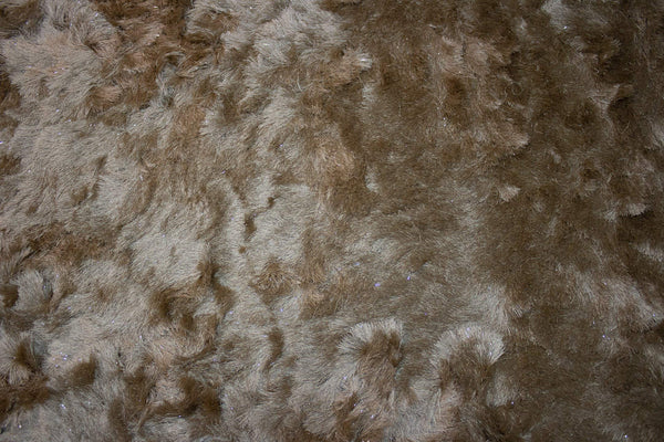 Gold Shimmer Shag Area Rug 8x10 – Plush Polyester with Metallic Accents
