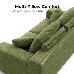 78" Corduroy Loveseat Sofa – Deep Seat, No Assembly Required